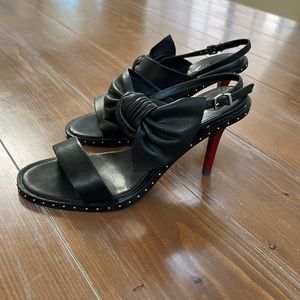 Lola Cruz designer black leather shoes 38